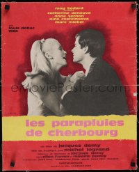 6h0469 UMBRELLAS OF CHERBOURG linen French 17x21 1964 sexy Catherine Deneuve, Jacques Demy, rare!