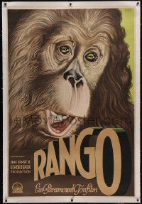 6h0293 RANGO linen German 37x55 1931 Ernest B. Schoedsack, Neudamm art of orangutan, ultra rare!