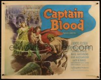 6h0176 CAPTAIN BLOOD 1/2sh 1935 Alex Raymond art of Errol Flynn & De Havilland on ship, ultra rare!