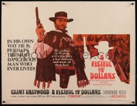 6h0178 FISTFUL OF DOLLARS 1/2sh 1967 introducing the man with no name, Clint Eastwood, great art!