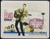 6h0485 IT HAPPENED AT THE WORLD'S FAIR linen 1/2sh 1963 Elvis swings higher than Space Needle, rare!