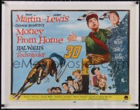 6h0488 MONEY FROM HOME linen style A 3D 1/2sh 1954 Dean Martin & horse racing jockey Jerry Lewis!