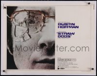 6h0495 STRAW DOGS linen 1/2sh 1972 Sam Peckinpah, super c/u of Dustin Hoffman with broken glasses!