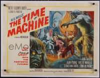 6h0500 TIME MACHINE linen style A 1/2sh 1960 H.G. Wells, George Pal, Reynold Brown sci-fi artwork!