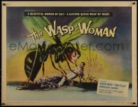 6h0189 WASP WOMAN 1/2sh 1959 classic art of Roger Corman's lusting human-headed insect queen!