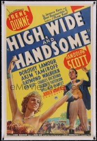 6h0851 HIGH, WIDE & HANDSOME linen B 1sh 1937 Irene Dunne, Randolph Scott, Mamoulian, ultra rare!