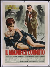 6h0389 MAGNIFICENT CUCKOLD linen Italian 1p 1965 Symeoni art of sexy Cardinale in slinky dress!