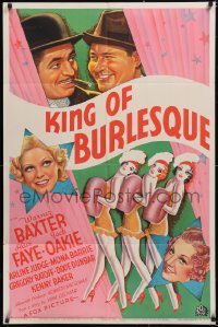 6h0115 KING OF BURLESQUE 1sh 1935 Alice Faye, Warner Baxter, Jack Oakie, great showgirl art, rare!