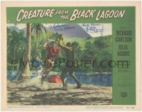 6h0002 CREATURE FROM THE BLACK LAGOON signed LC #7 1954 by BOTH Julie Adams AND monster Ben Chapman!