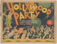 6h0141 HOLLYWOOD PARTY TC 1934 Hirschfeld art of Mickey Mouse, Laurel & Hardy + more, ultra rare!