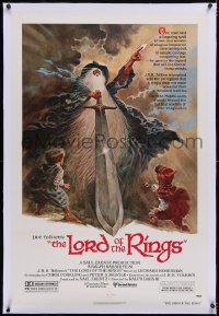 6h0897 LORD OF THE RINGS linen 1sh 1978 Ralph Bakshi cartoon from J.R.R. Tolkien, Tom Jung art!