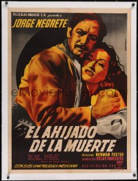 6h0662 EL AHIJADO DE LA MUERTE linen Mexican poster 1946 Vega art of Negrete & Conde, ultra rare!