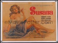 6h0732 SUSANA linen Mexican poster 1951 Luis Bunuel, best art of sexy bad girl Rosita Quintana!