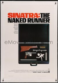 6h0921 NAKED RUNNER linen 1sh 1967 Frank Sinatra, sniper rifle gun dismantled in suitcase!