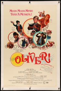 6h0927 OLIVER linen pre-awards 1sh 1969 Charles Dickens, Mark Lester, Carol Reed, Terpning art!