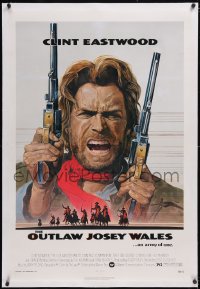 6h0932 OUTLAW JOSEY WALES linen NSS style 1sh 1976 Clint Eastwood is an army of one, Anderson art!