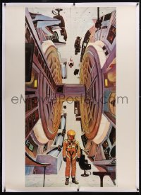 6h0344 2001: A SPACE ODYSSEY linen color 39.5x55 still 1968 iconic McCall centrifuge art, ultra rare!