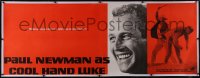 6h0301 COOL HAND LUKE linen paper banner 1967 Paul Newman with famous smile, cool image & tagline!