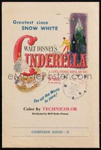 6h0195 CINDERELLA set of 2 pressbooks 1950 Disney rare campaign A and campaign B + color supplement!