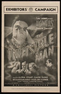 6h0094 INVISIBLE MAN pressbook 1933 James Whale directed, Claude Rains, H.G. Wells, ultra rare!