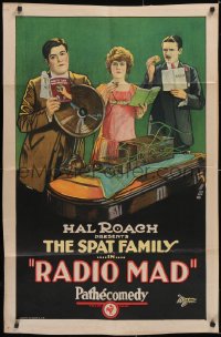 6h0118 RADIO MAD 1sh 1924 Hal Roach Pathecomedy short, Spat Family, Sidney D'Albrook, ultra rare!