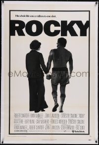 6h0964 ROCKY linen NSS style 1sh 1976 boxer Sylvester Stallone's life was a million-to-one shot!