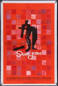 6h0969 SAINT JOAN linen 1sh 1957 Joan of Arc, directed by Otto Preminger, wonderful Saul Bass art!