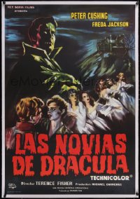 6h0532 BRIDES OF DRACULA linen Spanish 1961 Terence Fisher, Hammer, cool vampire art, ultra rare!
