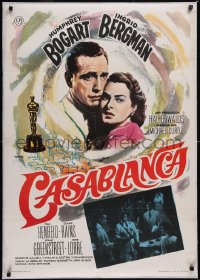 6h0228 CASABLANCA Spanish R1965 Mac art of Humphrey Bogart & Ingrid Bergman, Curtiz, ultra rare!
