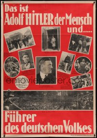 6h0226 DAS IST ADOLF HITLER DER MENSCH 33x47 German campaign poster 1933 about The Man, ultra rare!