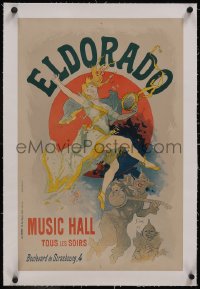 6h0513 ELDORADO MUSIC HALL linen 16x24 French stage poster 1894 great Jules Cheret art, ultra rare!