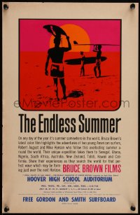 6h0275 ENDLESS SUMMER 11x17 special poster 1965 Bruce Brown, Van Hamersveld art, with play dates!