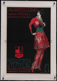 6h0550 KERSTEN & TUTEUR linen 19x28 German advertising poster 1912 Dryden fashion art, ultra rare!