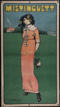 6h0348 MISTINGUETT linen 41x75 French special poster 1911 Daniel De Losque art of her, ultra rare!