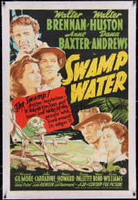 6h1003 SWAMP WATER linen 1sh 1941 Jean Renoir, art of top stars by the sinister mysterious swamp!
