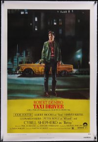 6h1006 TAXI DRIVER linen 1sh 1976 classic Peellaert art of Robert De Niro, directed by Martin Scorsese!
