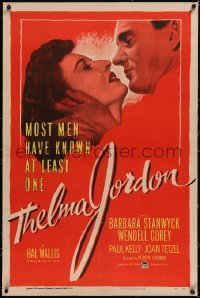 6h1010 THELMA JORDON linen 1sh 1950 most men have known at least one woman like Barbara Stanwyck!