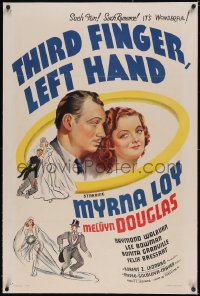 6h1014 THIRD FINGER LEFT HAND linen D 1sh 1940 Melvyn Douglas pretends to be Myrna Loy's husband!