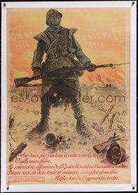 6h0341 ON NE PASSE PAS 1914 1918 linen 31x45 French WWI war poster 1918 great art by Maurice Neumont!