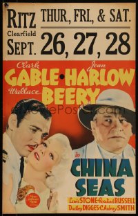 6h0208 CHINA SEAS WC 1935 sexy Jean Harlow, Clark Gable & Wallace Beery in love triangle, rare!