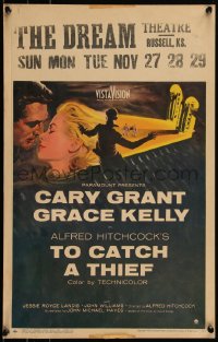 6h0218 TO CATCH A THIEF WC 1955 romantic close up art of Grace Kelly & Cary Grant, Alfred Hitchcock