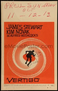 6h0220 VERTIGO WC 1958 Alfred Hitchcock classic, Stewart, Novak, wonderful spiral art by Saul Bass!