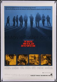 6h1042 WILD BUNCH linen 1sh 1969 Sam Peckinpah cowboy classic, William Holden & Ernest Borgnine