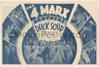 6h0019 DUCK SOUP herald 1936 Four Marx Brothers, Groucho, Chico, Harpo & Zeppo, deco & ultra rare!