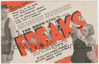 6h0022 FREAKS herald 1932 can a full-grown woman truly love a midget, Tod Browning, ultra rare!