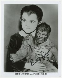 6j0173 BUTCH PATRICK signed 8x10 publicity still 1980s portrait as Eddie Munster holding Woof-Woof!