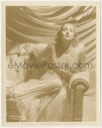 6j1330 CAROLE LOMBARD 8x10 still 1937 Paramount studio portrait seated in beautiful gown!
