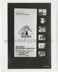 6j1372 GRADUATE 8x10 key book still 1968 cool different backlit theater display shown in the dark!