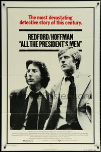 6j0755 ALL THE PRESIDENT'S MEN 1sh 1976 Dustin Hoffman & Robert Redford as Woodward & Bernstein!