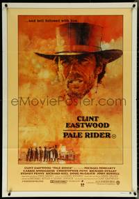 6j0341 PALE RIDER Aust 1sh 1985 close-up artwork of cowboy Clint Eastwood by C. Michael Dudash!